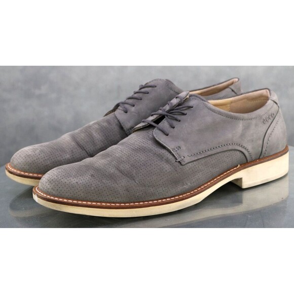 ECCO Men\'s Dress Shoes Size EU 47 US 13-13.5 Perforated Leather Gray main image 11